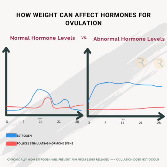 weight affects fertility in women FSH and estrogen levels