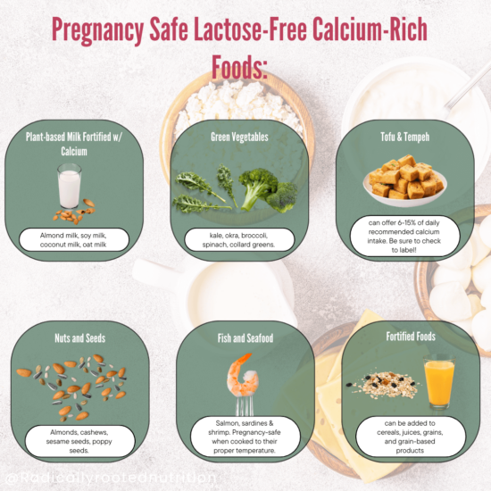 Pregnancy Safe Lactose-Free Calcium-Rich Foods:​